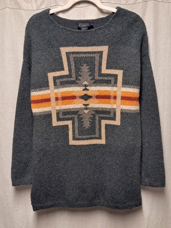 Pendleton Sweaters - Pendleton Graphic Drop Shoulder Lambswool Pullover Sweater Size XL